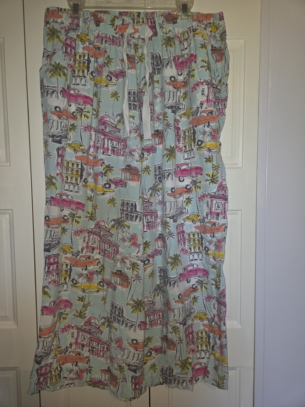 Lane Bryant Light Blue Tropical Car Print Lounge Pants